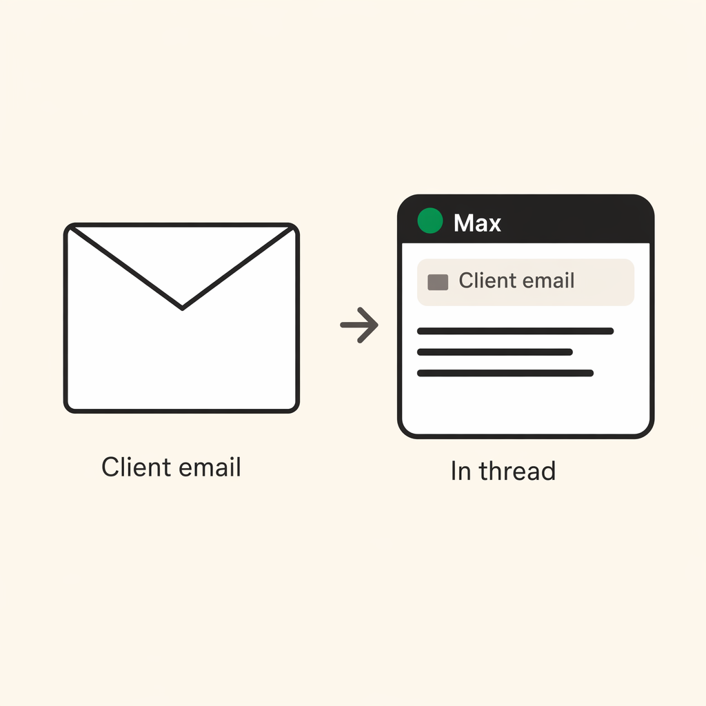 Max AI pulling context from Gmail and Outlook
