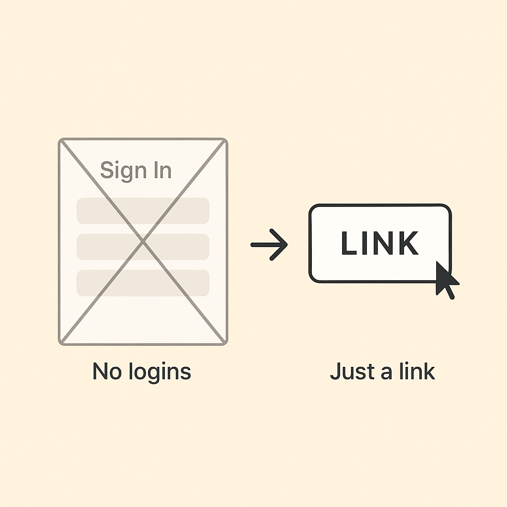 Client downloading files with no account required